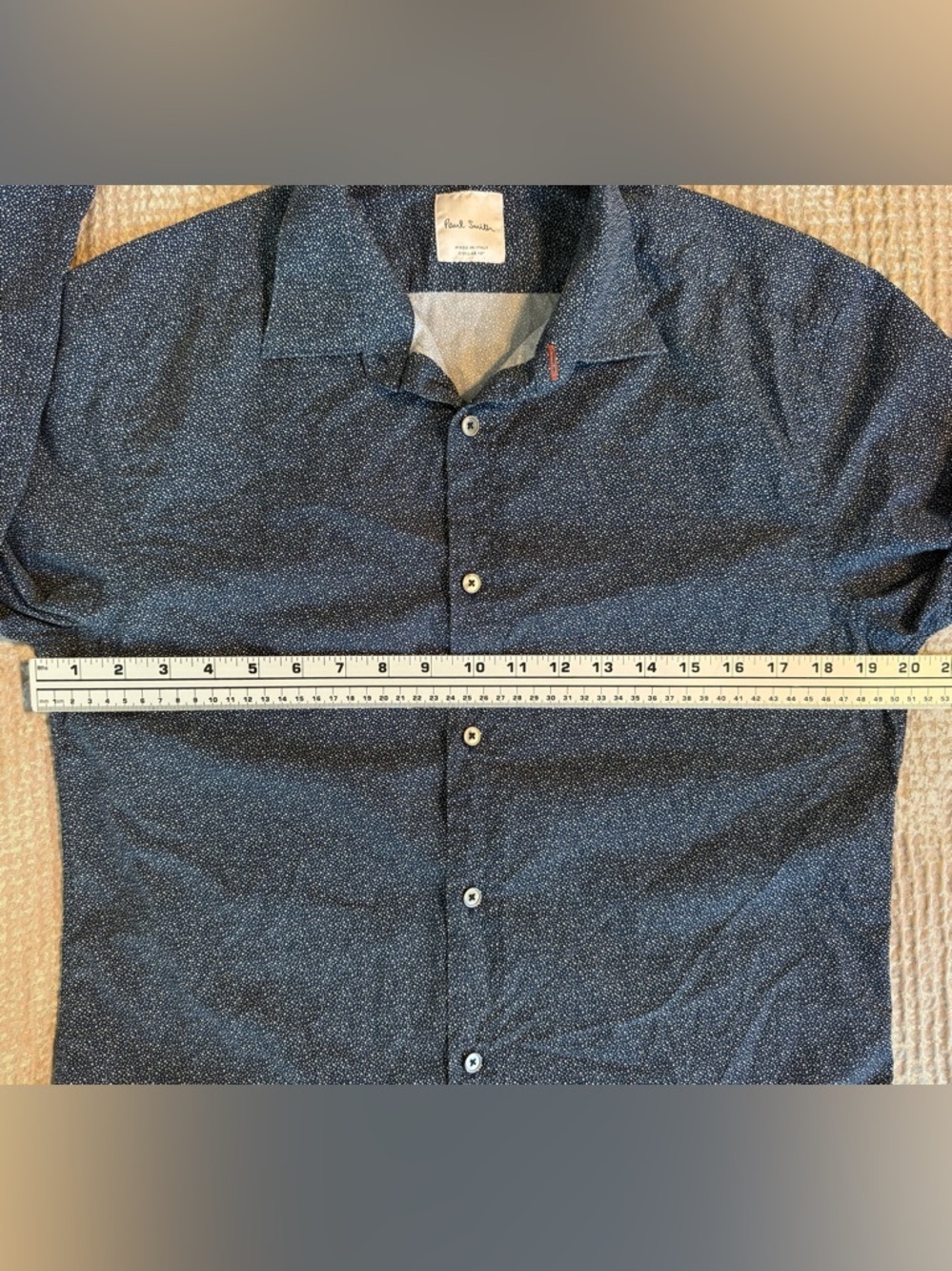 Paul Smith Made in Italy Shirt Mens 15 Blue Polka Dot Luxury - Picture 4 of 11